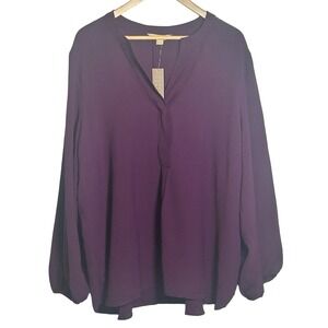 Hope‎ & Harlow Winter Bloom Tunic Top Plus Size 2X Workwear Office Career